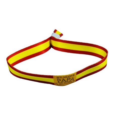 PULSERA . EL MEJOR PAPA DEL MUNDO CON BANDERA DE ESPAÑA P203