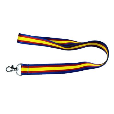 LANYARD. SPANISH FLAG NECK RIBBON WITH BLUE STRIPE C032