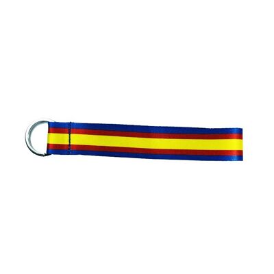 FABRIC KEYCHAIN. FLAG OF SPAIN WITH BLUE STRIP L032