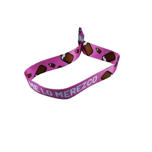 PULSERA . ME LO MEREZCO COLOR ROSA P474