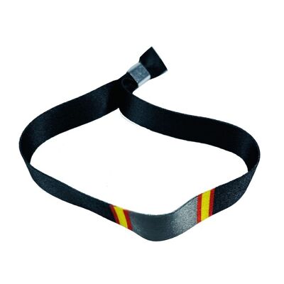 PULSERA . BANDERA DE ESPAÑA CON FRANJA COLOR GRIS Y NEGRO P330