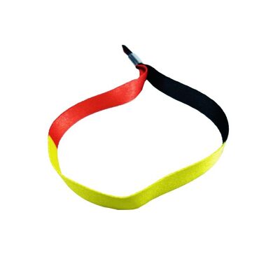 PULSERA . BANDERA CON FRANJA COLOR ROJO  AMARILLO Y NEGRO P487