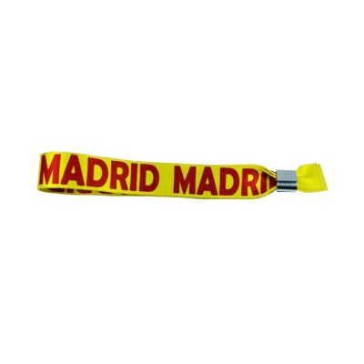 PULSERA . MADRID ESPAÑA CON FRANJA COLOR AMARILLO P364