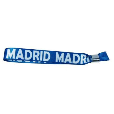 PULSERA . MADRID ESPAÑA CON FRANJA AZUL P367