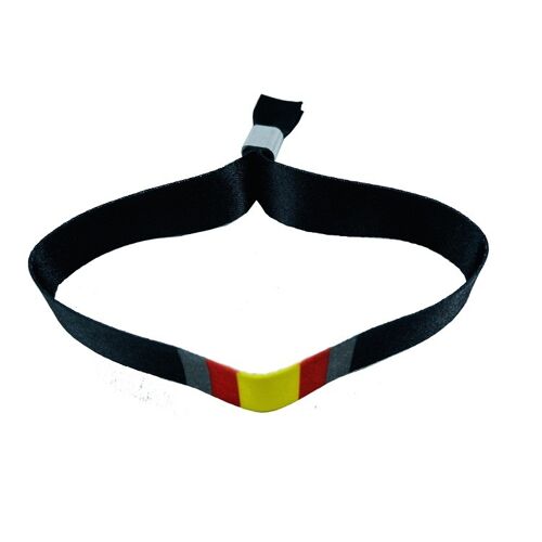 PULSERA . BANDERA DE ESPAÑA FRANJA COLOR GRIS Y NEGRO P329