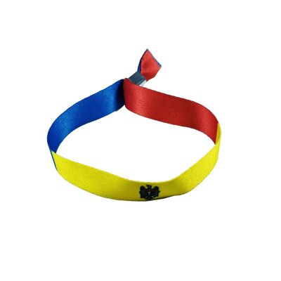 PULSERA . BANDERA FRANJA AMARILLA AZUL Y ROJA CON ESCUDO P511