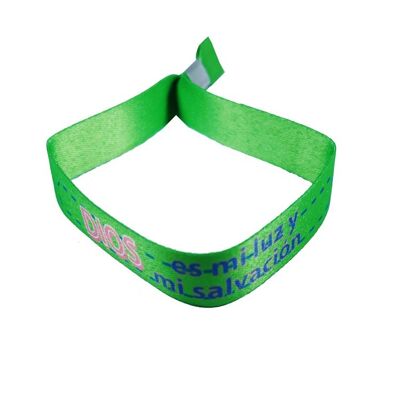 PULSERA . VERDE DIOS ES MI LUZ Y MI SALVACION P533