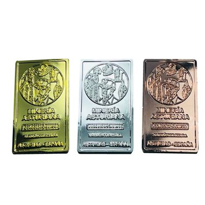 INGOT. – 0 EUROS SOUVENIR COLLECTOR – ASTURIAN MINING - GOLD, SILVER AND BRONZE