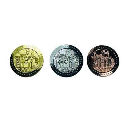 CURRENCY . 50MM – 0 EUROS SOUVENIR COLLECTOR – LETRONS GIJON - GOLD, SILVER AND BRONZE