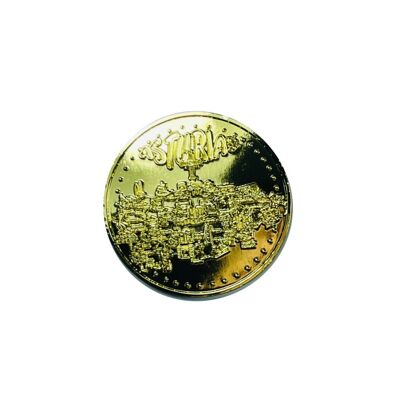CURRENCY . 50MM – 0 EUROS SOUVENIR COLLECTOR – ASTURIAS MAP - GOLD