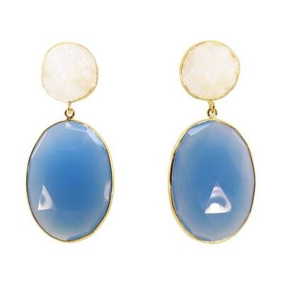 WHITE AND BLUE TOULOUSE EARRINGS