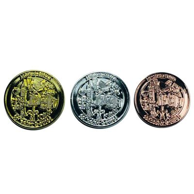 CURRENCY . 25MM – 0 EURO SOUVENIR COLLECTOR – OVIEDO ORIGIN OF THE WAY – GOLD, SILVER AND BRONZE