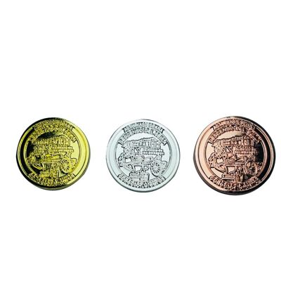 ZEICHEN . 25MM – 0 EURO SOUVENIR-SAMMLER – SIEGELABSTIEG – GOLD, SILBER UND BRONZE