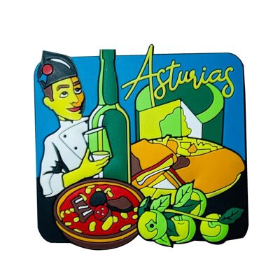 PVC MAGNET. GASTRONOMY OF ASTURIAS CIDER FABADA CHEF - IM080