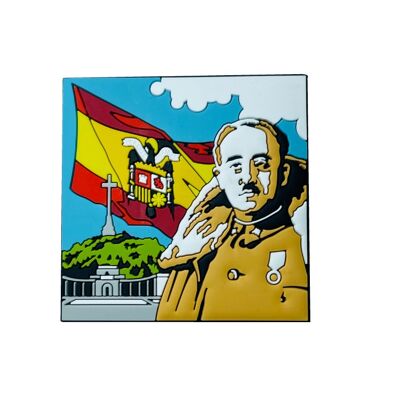 PVC MAGNET. FRANCO FLAG OF SPAIN MILITARY - IM141