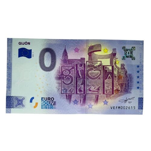 BILLETE . GIJON LETRONAS - ASTURIAS - ESPAÑA -2021 - EURO SOUVENIR - NORMAL