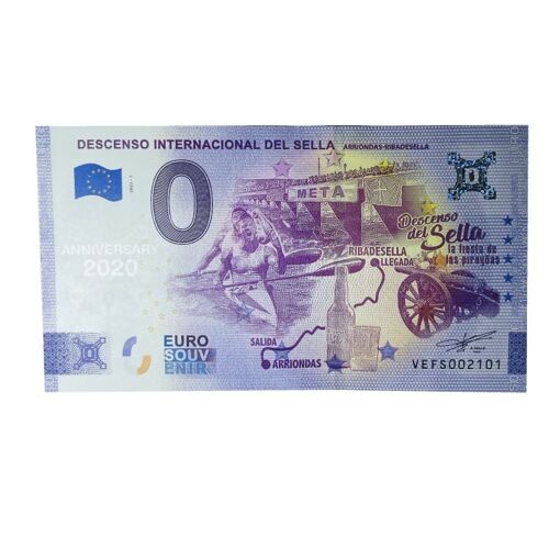 BILLETE . DESCENSO INTERNACIONAL DEL SELLA - ASTURIAS - ESPAÑA -2021 - EURO SOUVENIR - ANNIVERSARY