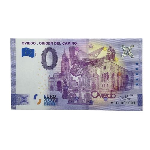 BILLETE . OVIEDO ORIGEN DEL CAMINO - ASTURIAS - ESPAÑA -2021 - EURO SOUVENIR - NORMAL