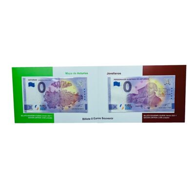 DISPLAY FOLDER . 0 EUROS BANKNOTES - MAP OF ASTURIAS AND JOVELLANOS