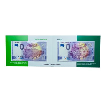 DISPLAY FOLDER . 0 EUROS BANKNOTES - MAP OF ASTURIAS AND OVIEDO