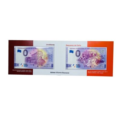 DISPLAY FOLDER . 0 EUROS BANKNOTES - JOVELLANOS AND DESCENT OF THE SELLA