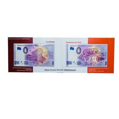 DISPLAY FOLDER . 0 EUROS BANKNOTES - JOVELLANOS AND DESCENT OF THE SELLA ANNIVERSARY