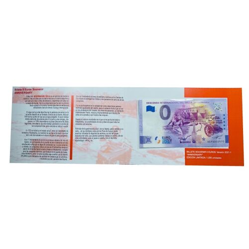 DISPLAY CARPETA . BILLETE 0 EUROS - DESCENSO DEL SELLA ANNIVERSARY