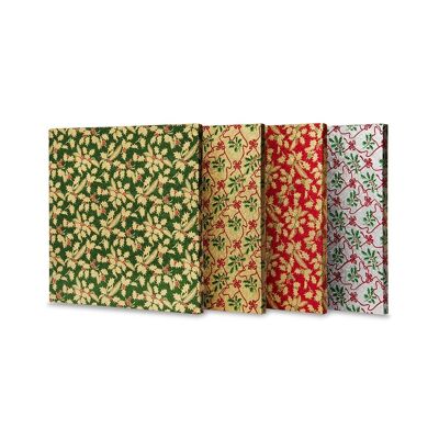 Ind Wrapped Astd Holly Print Square Cake Drums 10in