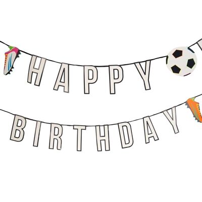 Happy Birthday Football Garland Decoration - 3m