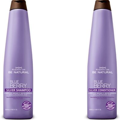 Blueberry Shampoo and Conditioner Pack. For gray and bleached hair. Neutralizing.