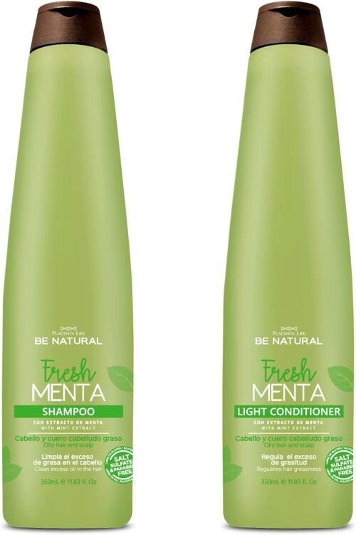 Pack Champú y acondicionador Fresh Menta. Para cabellos y cueros cabelludos grasos.