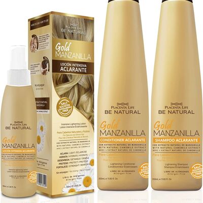 Pack Gold Manzanilla. Para cabellos naturales y rubios.