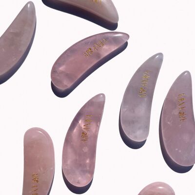 Spatule à crème et outil de massage facial - Aile de quartz rose