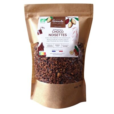 Granola 1kg Schokolade, Haselnüsse, Tonkabohne_Knuspriges Müsli