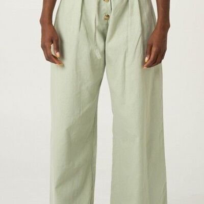 Soft green trousers / Next to the seashore