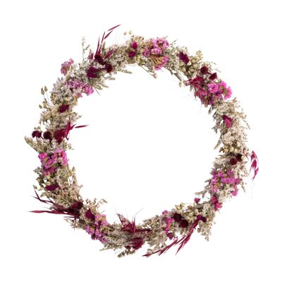 Door wreath dried flower wreath Tatarica Rosamix