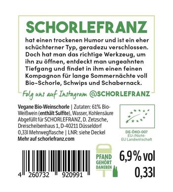 Spritzer au vin blanc Schorlefranz (bio) 2
