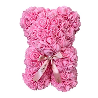 25cm Pink Rose Bear