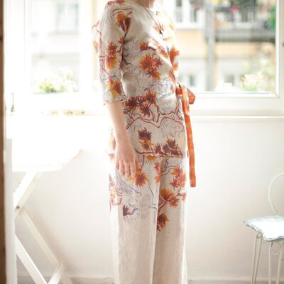 Pantalón de lino floral