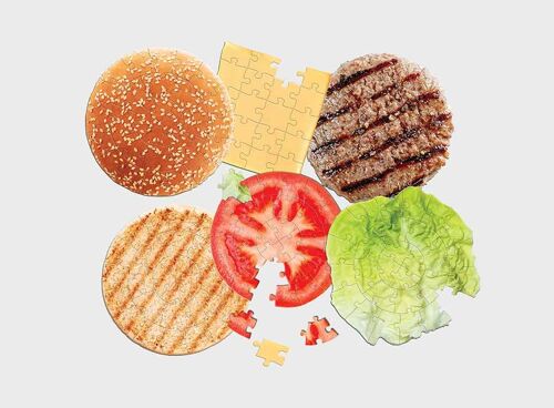 Pikkii | Burger Jigsaw Puzzle (Layered) Pre Order