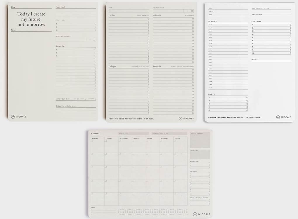 MiGoals | Pack de démarrage de tampons de productivité