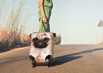 Pikkii | Housse de Valise Animal Chat / Carlin - L - PUG 9