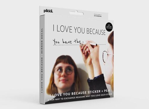Pikkii | I Love You Because - Mirror Decal Kit