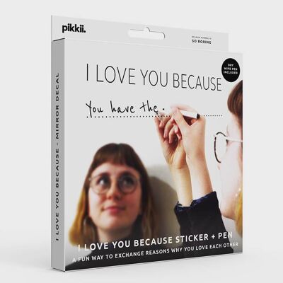 Pikkii | I Love You Because - Mirror Decal Kit