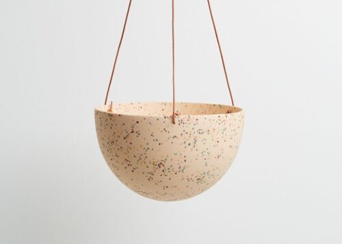 Capra Designs | Terrazzo Dome Hanging Planter - Dome Hanging Planter Salt Terrazzo