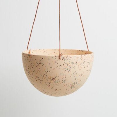 Capra Designs | Terrazzo Dome Hanging Planter - Dome Hanging Planter Salt Terrazzo