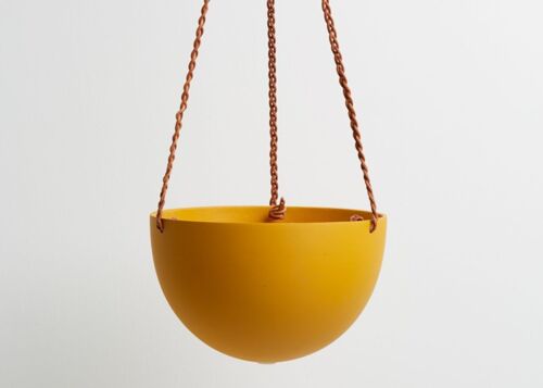 Capra Designs | Block Colour Dome Hanging Planter - Block Color Dome Hanging Planter Golden