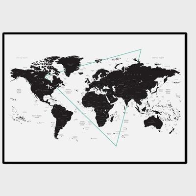 MOXON | Carte du monde A3 Impression artistique