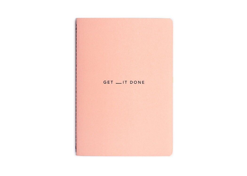 MiGoals | Get _it Done To-Do-List-Notizbuch – A5 / KORALLE + SCHWARZ