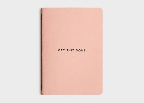 MiGoals | Get Shit Done To-Do-List Notebook (minimal) - CORAL + BLACK